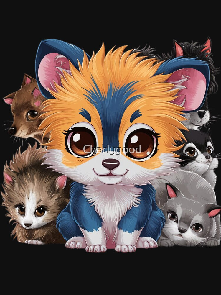 Kawaii Animals Paint Art 3D Model by Charlygood