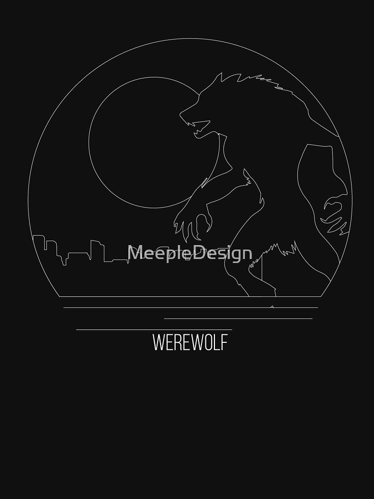 Werewolf Minimalist Line Art - Board Game Inspired Graphic - Tabletop Gaming  - BGG by MeepleDesign