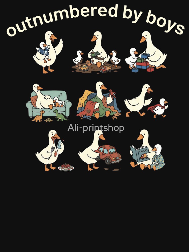 Outnumbered By Boys Funny Goose Mom Life Motherhood by Ali-printshop