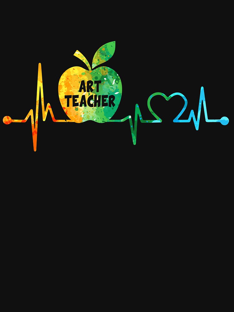 ART TEACHER HEARTBEAT WATERCOLOR, ART TEACHER HEARTBEAT, WATERCOLOR by WinghiDesign