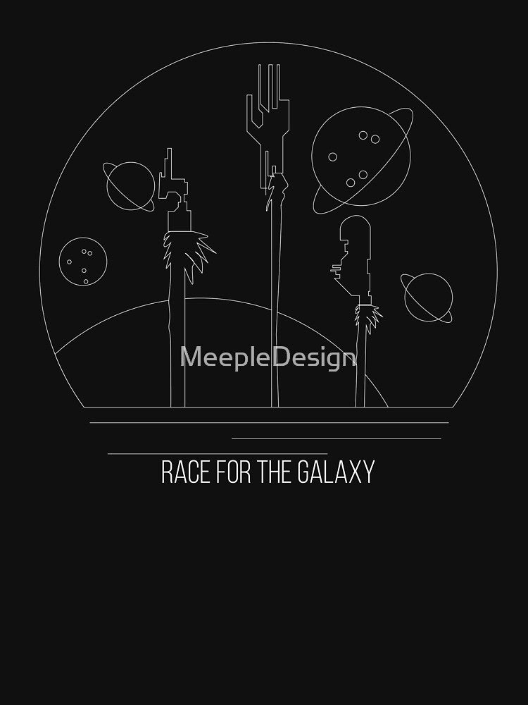 Race for the Galaxy Minimalist Line Art - Board Game Inspired Graphic - Tabletop Gaming  - BGG by MeepleDesign