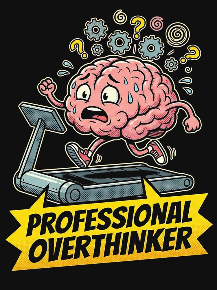 Professional Overthinker | Funny Anxiety Brain Cartoon by blakfrog