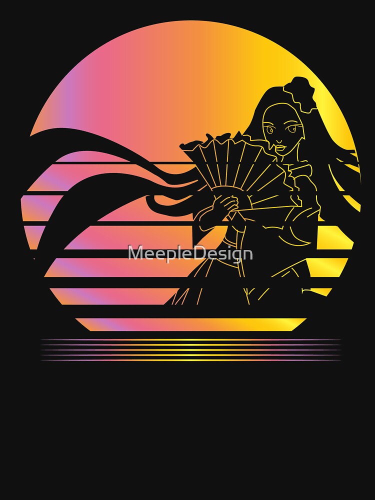 Hanamikoji Synthwave - Board Game Inspired Graphic - Tabletop Gaming  - BGG by MeepleDesign