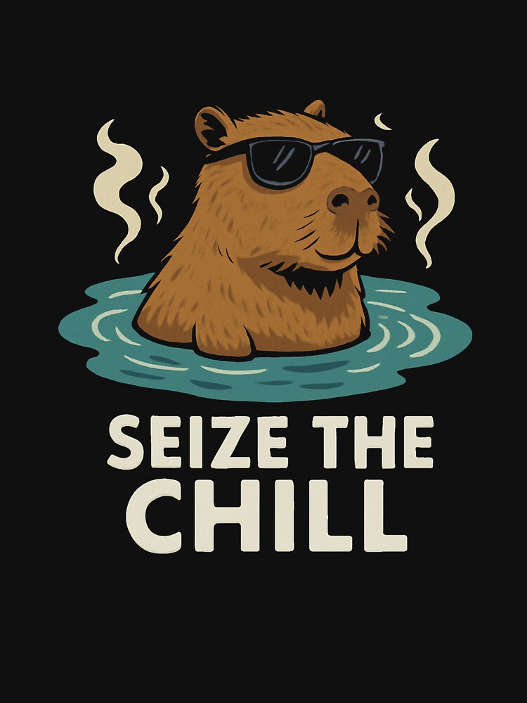 Seize the Chill – Funny Capybara Hot Spring T-Shirt by CheninaStore
