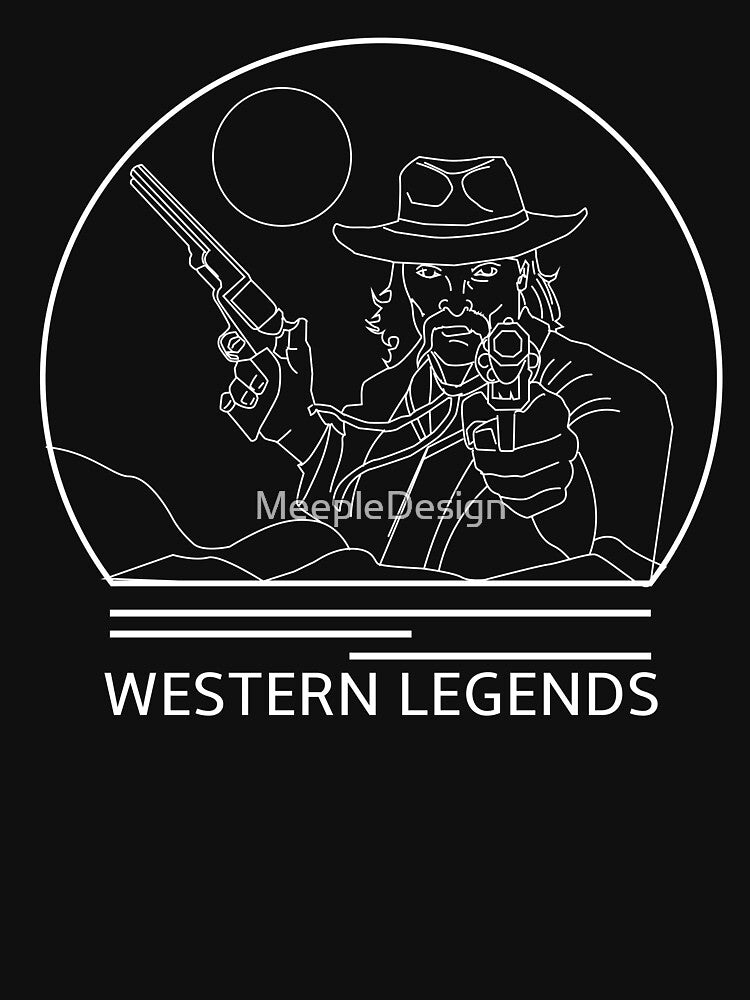 Western Legends Minimalist Line Drawing - Board Game Inspired Graphic - Tabletop Gaming  - BGG by MeepleDesign