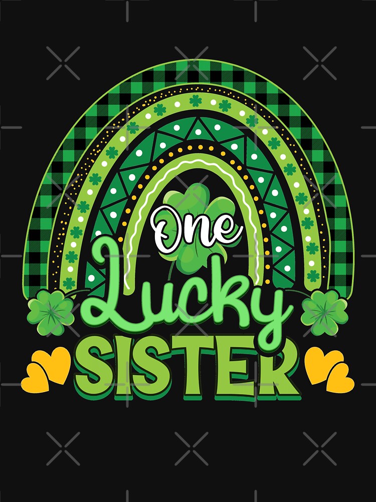 One Lucky Sister Shamrock St Patricks Day Gift by TeeDesignsStore