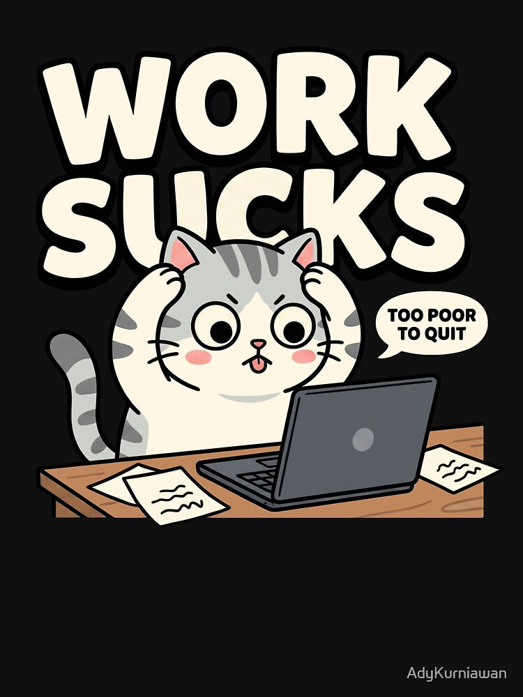 Cat Work Sucks Too Poor To Quit by AdyKurniawan