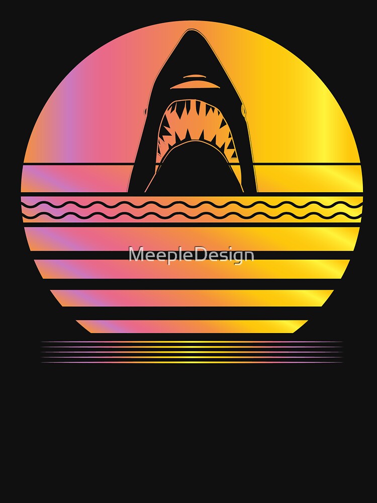 Underwater Great White Shark Synthwave - Board Game Inspired Graphic - Tabletop Gaming  - BGG by MeepleDesign