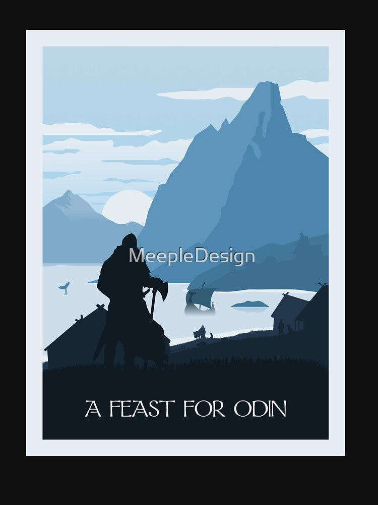 A Feast for Odin - Board Games - Minimalist Travel Poster Style - Board Game Art by MeepleDesign