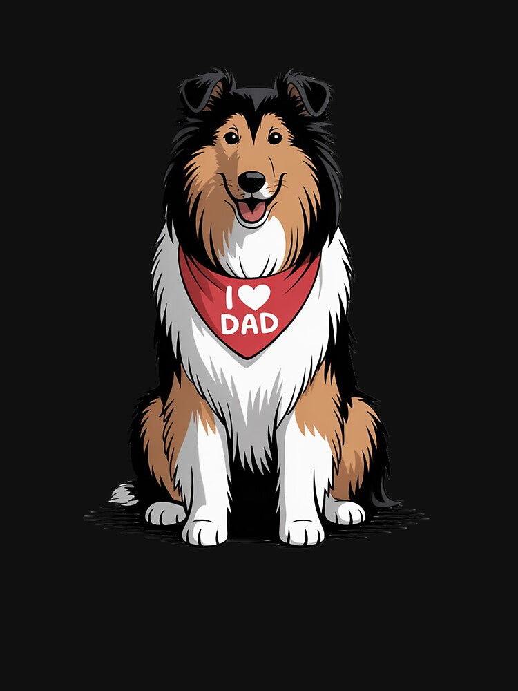 I Love Dad Rough Collie Lover Dog Father's Day by ShelFisher