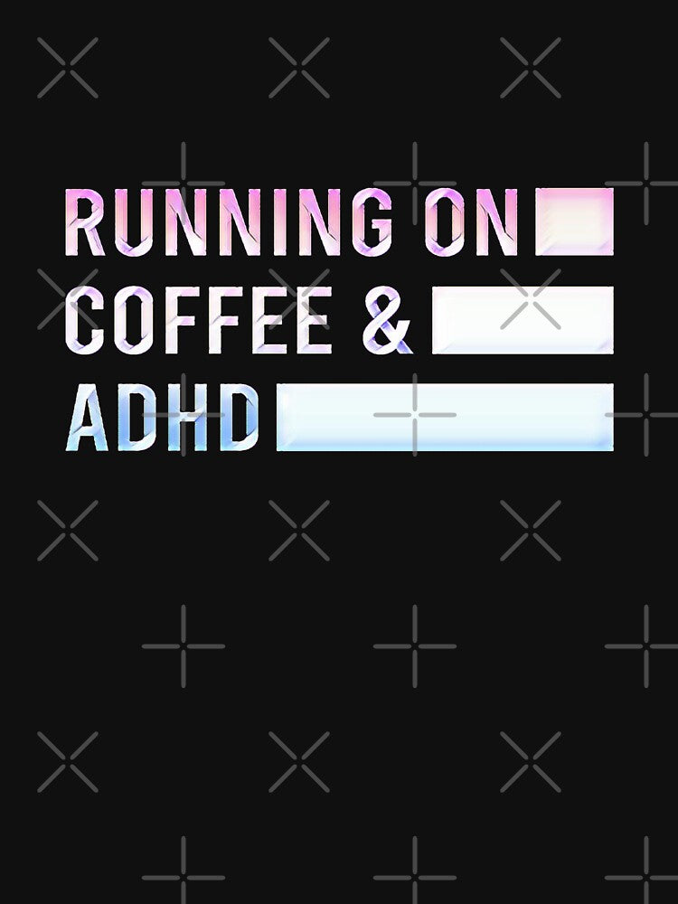 Running on Coffee and ADHD | Pastel Gradient Minimal Typography for Caffeine Lovers by creativerooney