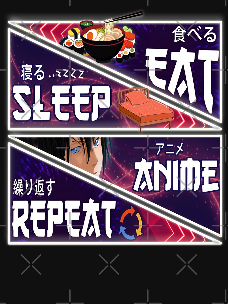 Funny Eat Sleep Anime Repeat Kawaii Ramen Japanese Manga by Best Designer