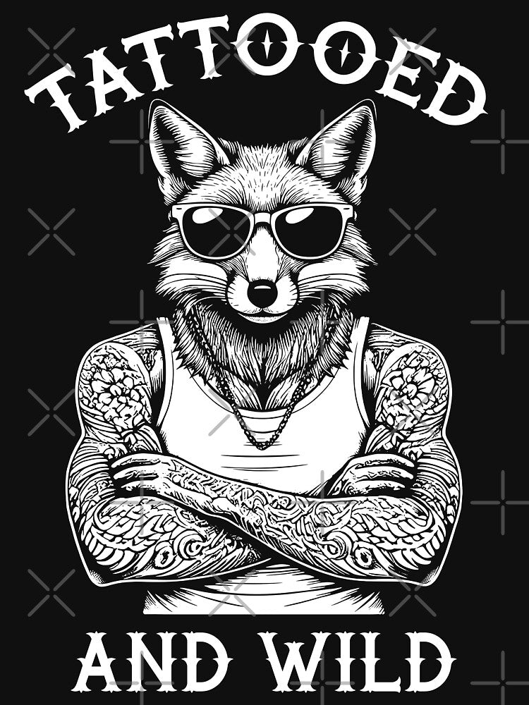 Tattooed And Wild Funny Inked Fox Animal Tattoo Lover by GrandeDuc