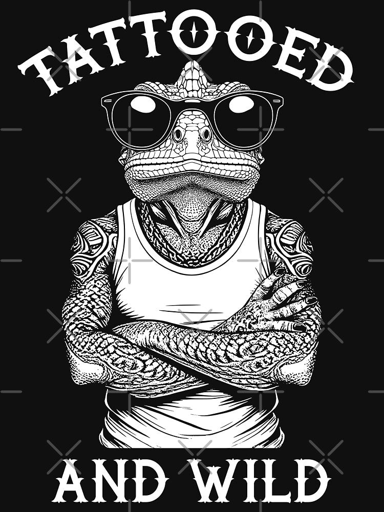 Tattooed And Wild Funny Inked Chameleon Animal Tattoo Lover by GrandeDuc