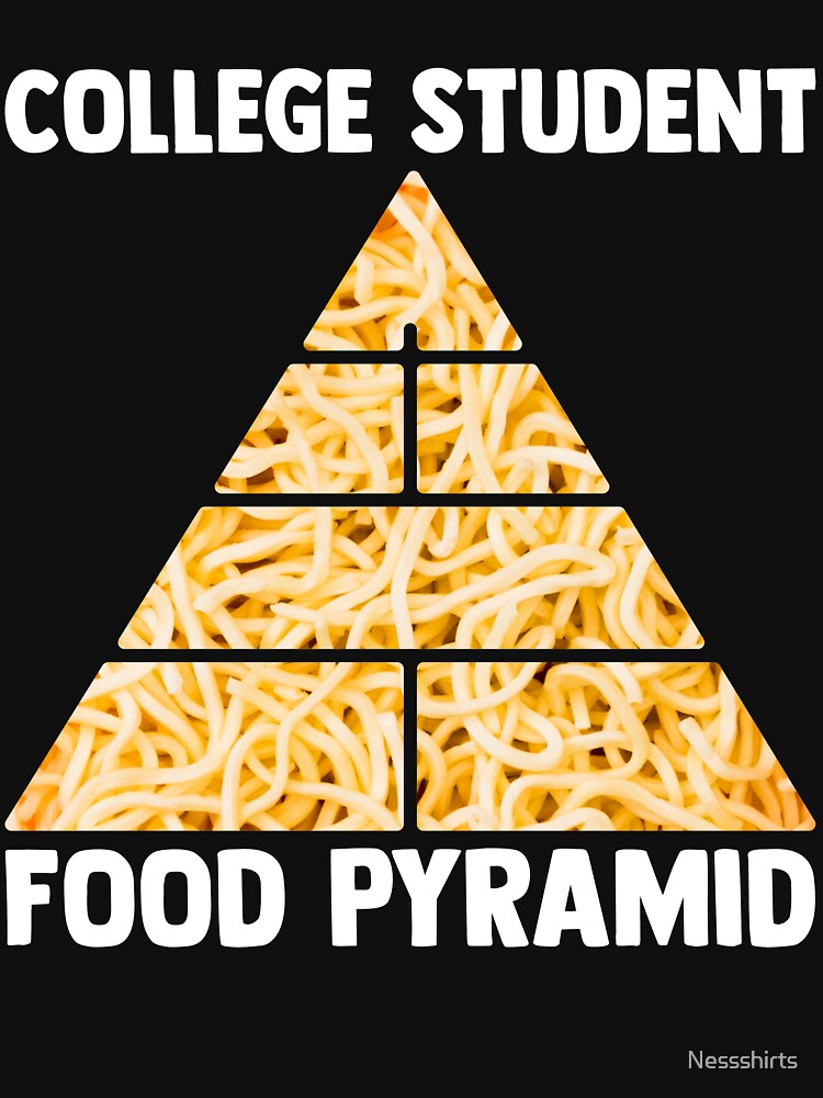 College Student Food Pyramid Food Pyramid Servings Noodles by Nessshirts
