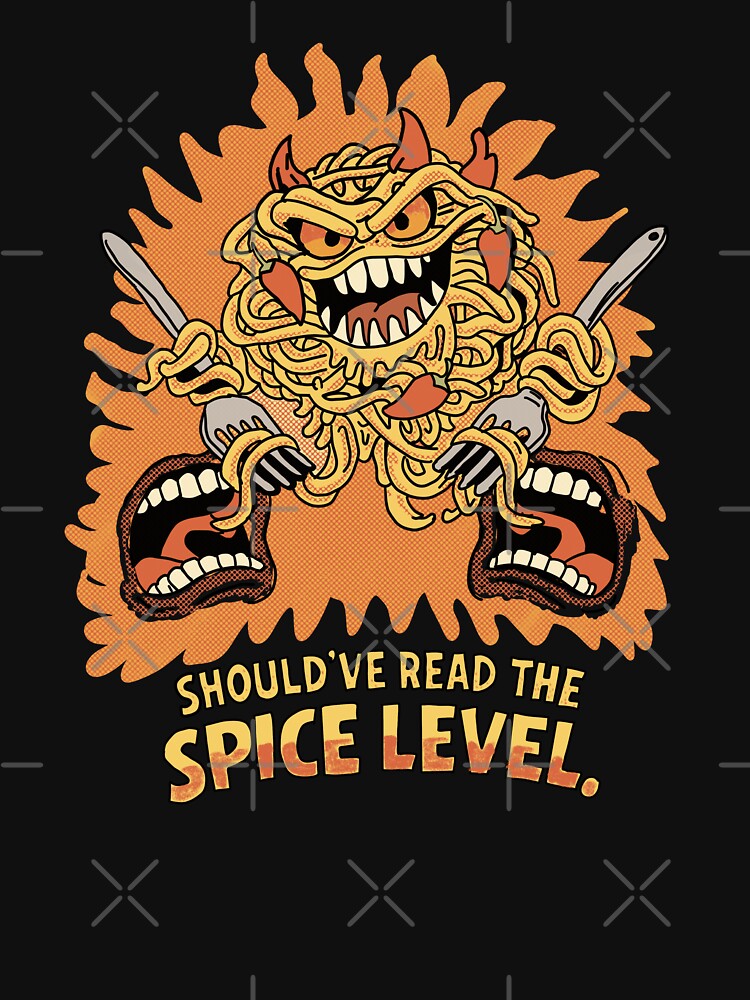 Should’ve Read the Spice Level – Funny Spicy Noodles Comic Horror Design by Popstudio85