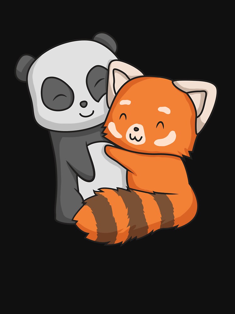 Giant Panda And Red Panda Hugging Kids Cute Panda Hug Gear by DynamicDesign