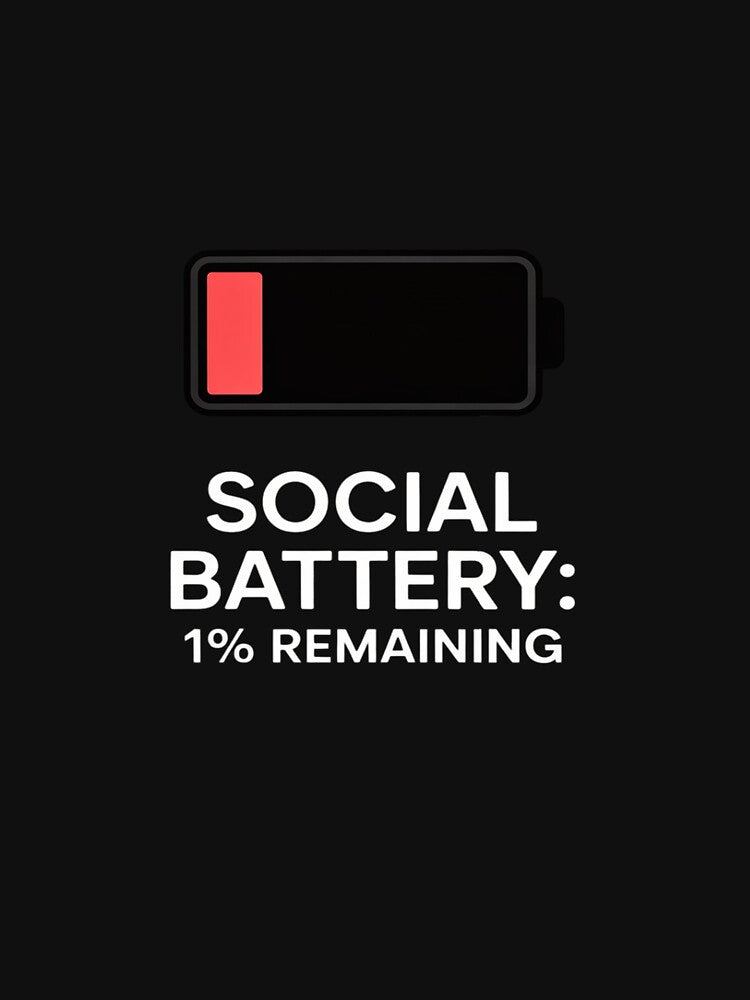 Social Battery 1 Percent Remaining Funny Introvert by JonBarnes22