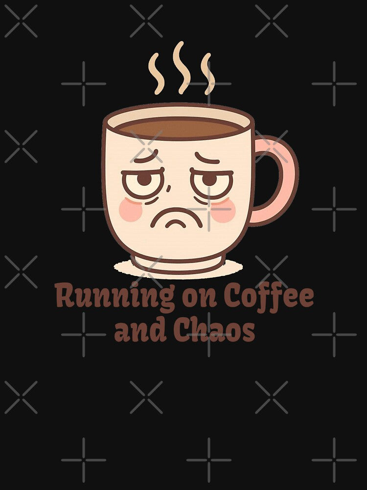 Running on Coffee and Chaos Funny Tired Coffee Mug Cartoon by Ndart17