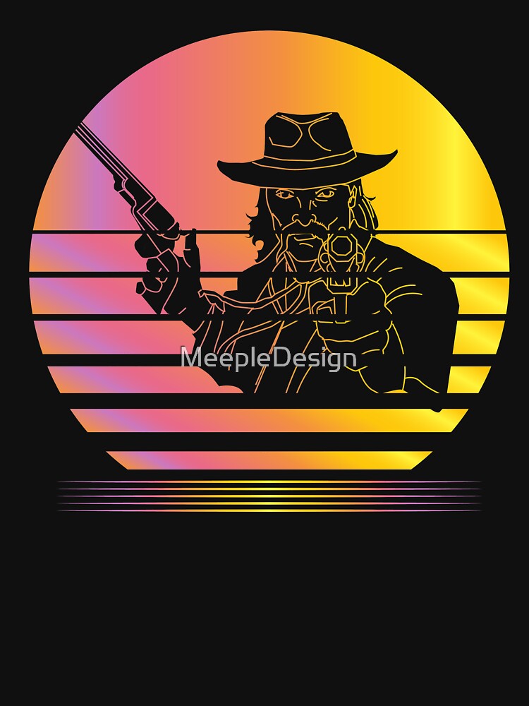 Western Legends Synthwave - Board Game Inspired Graphic - Tabletop Gaming  - BGG by MeepleDesign