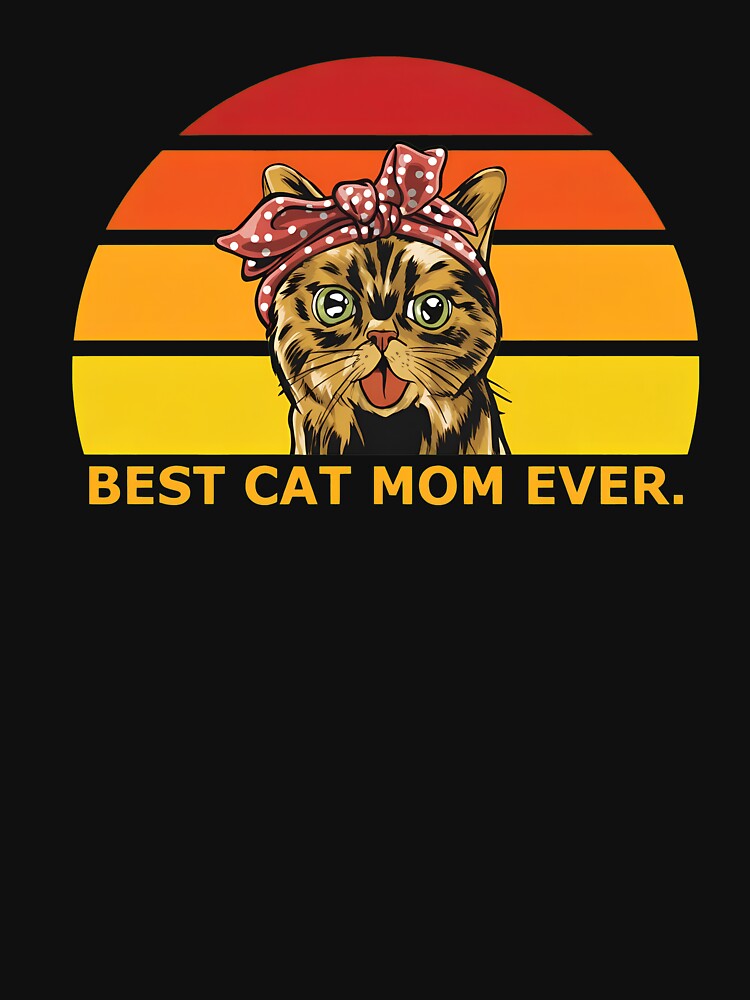 Best Cat Mom Ever Retro Sunset Cat Mom T-Shirt by GiaoCalonas