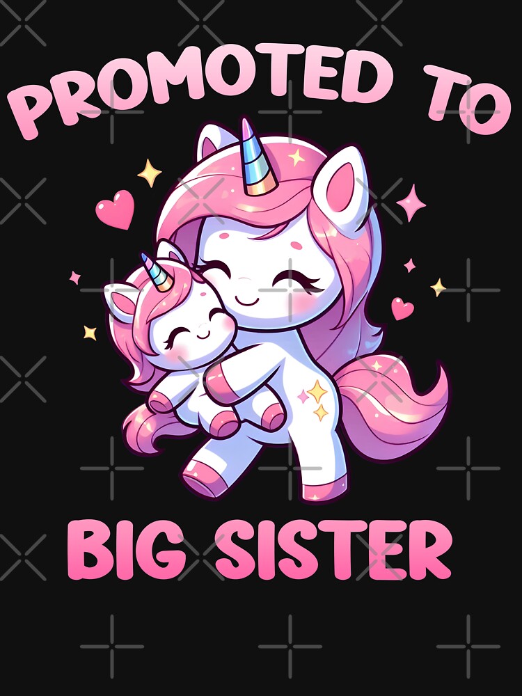 Promoted to Big Sister Unicorn Sisters Baby Announcement by Mini Pandas