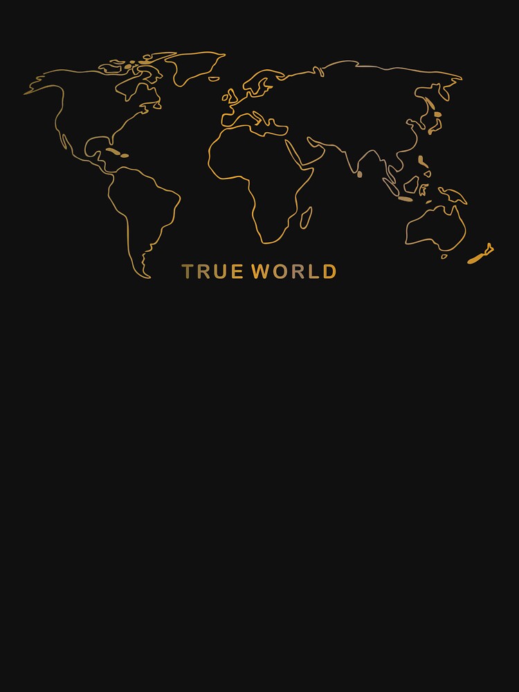 Minimalist World Map One Line Art - True World by DarojadNR