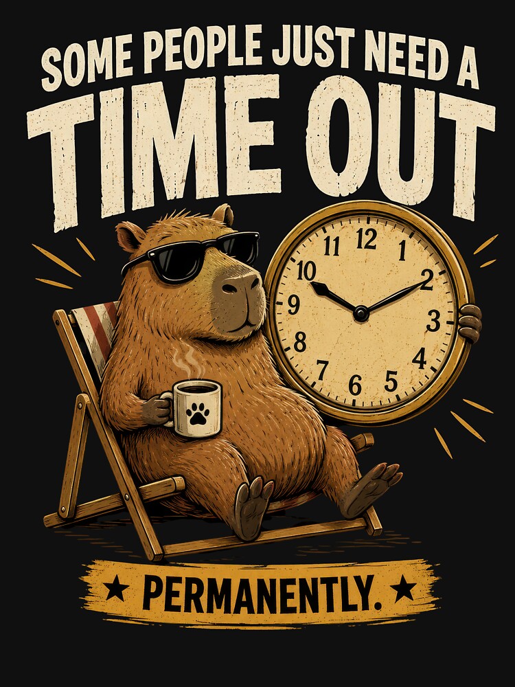 Zen Capybara Time Out Humor by Retr0Tshirts