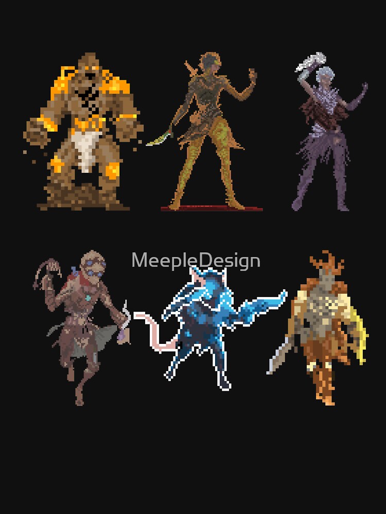 Gloomhaven Starter Characters Pixel Design - Board Game Inspired Graphic - Tabletop Gaming by MeepleDesign