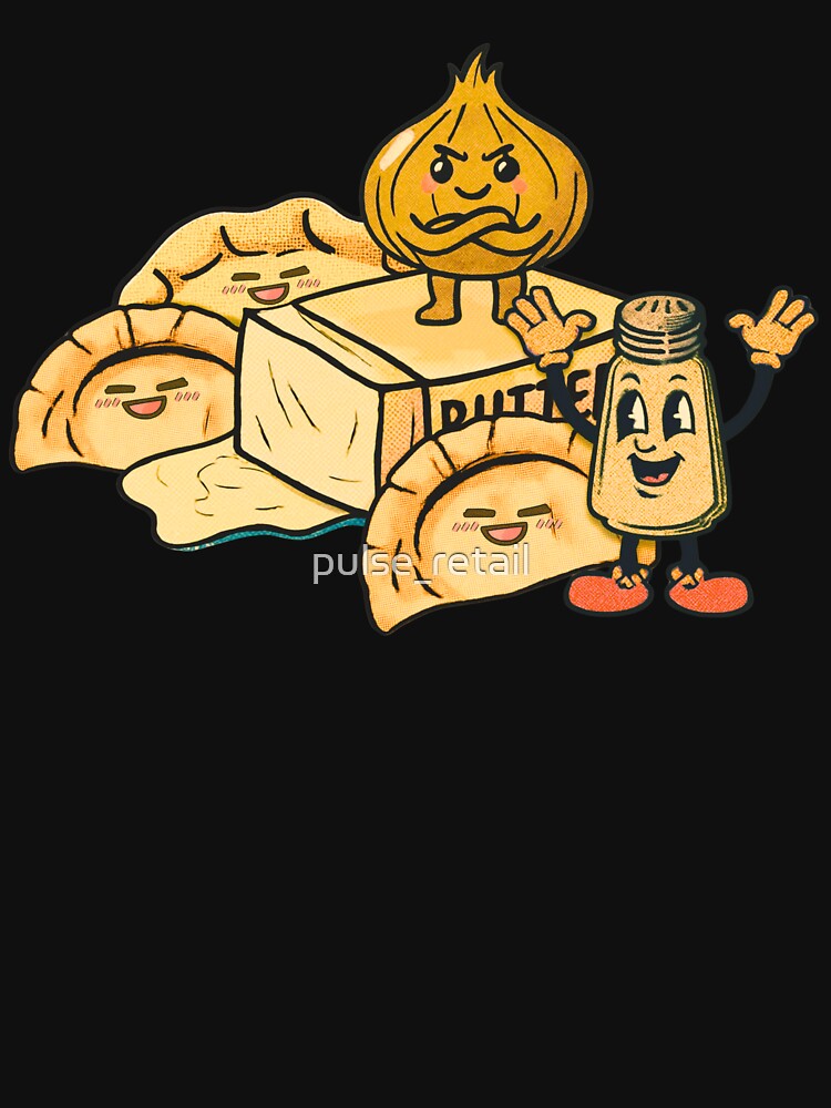 Retro Cartoon Pierogi Crew Vintage Food by pulse_retail
