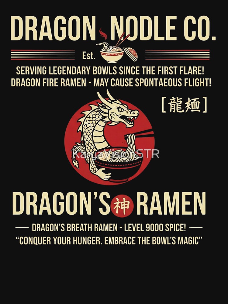 Dragon Noodle Co. - Vintage Dragon Ramen Logo by KaryaVisionSTR