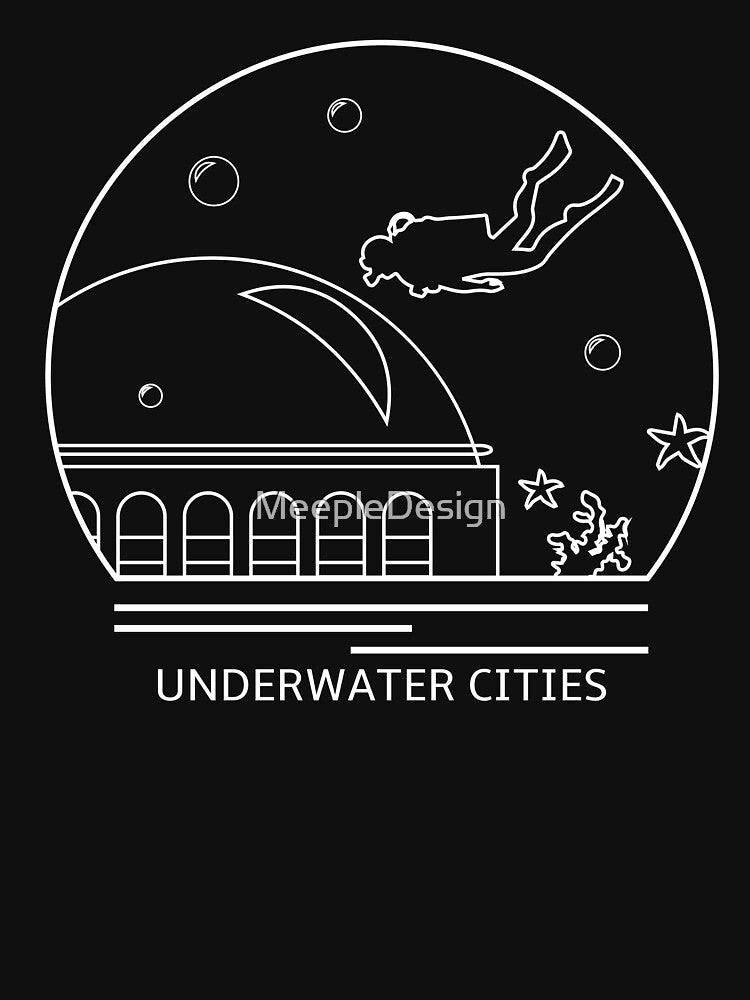 Underwater Cities Minimalist Line Drawing - Board Game Inspired Graphic - Tabletop Gaming  - BGG by MeepleDesign