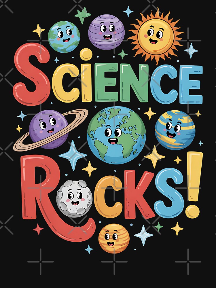 Science Rocks Cute Planet Teacher Art by BakeryDozen