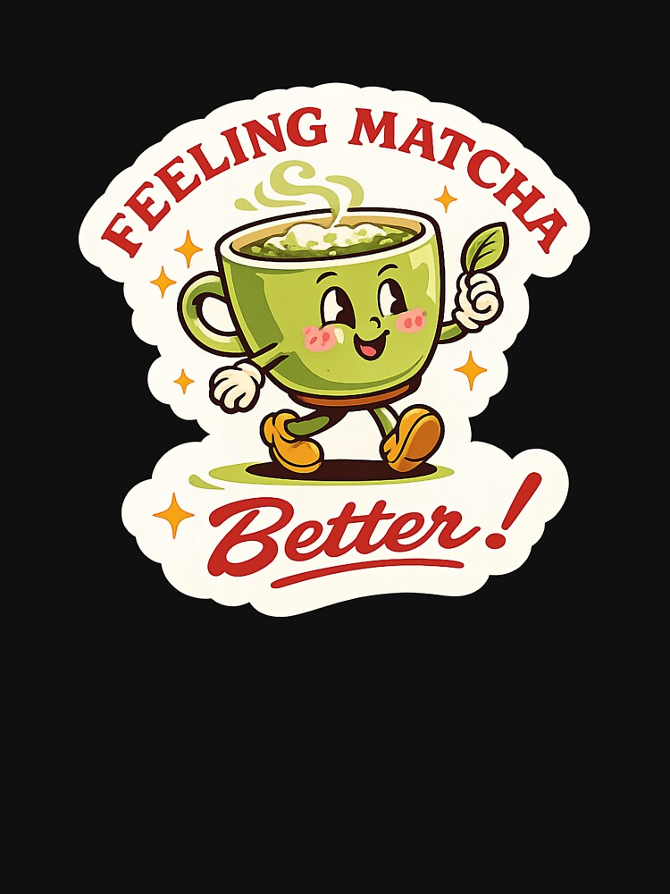 Feeling Matcha Better – Matcha Latte Pun Retro MascotFeeling Matcha Better – Matcha Latte Pun Retro Mascot by bosamji