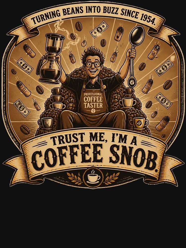 Funny Coffee Snob Design Professional Coffee Taster Barista Gift Idea by thoughtswear