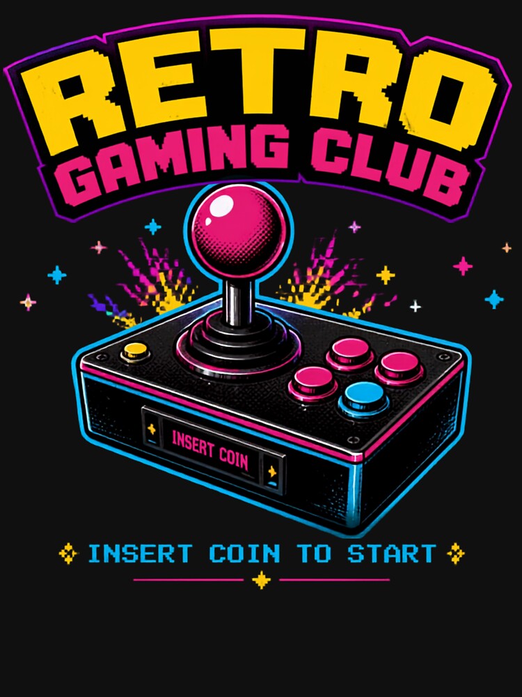 RETRO GAMING CLUB INSERT COIN TO START by Julartwear