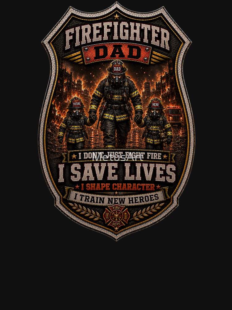 SuperDad - Firefighter Dad Badge by MetusArt