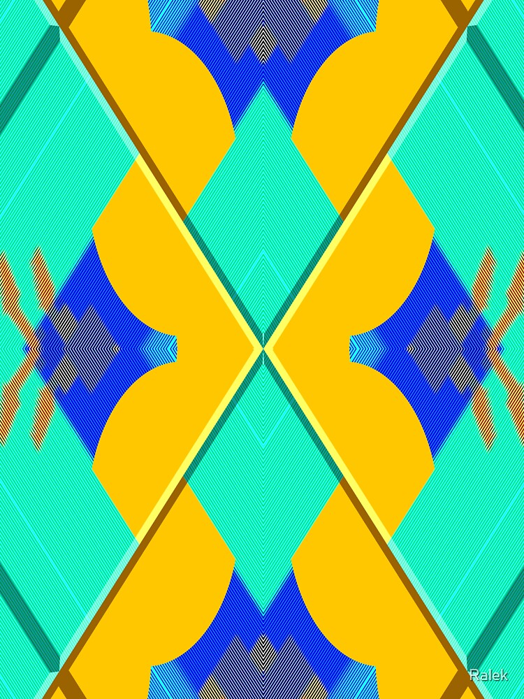 Vibrant music abstract geometric minimalist guitar exotic summer blue - sunny gift for guitarists musicians and minimalist music and guitar lover by Ralek