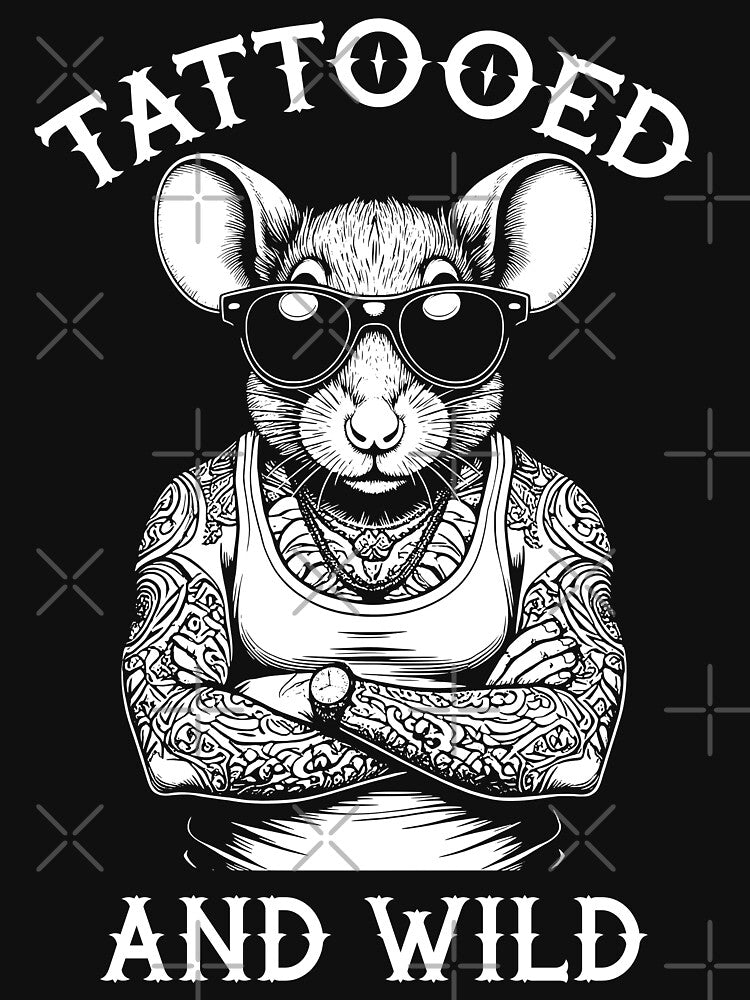 Tattooed And Wild Funny Inked Mouse Animal Tattoo Lover by GrandeDuc