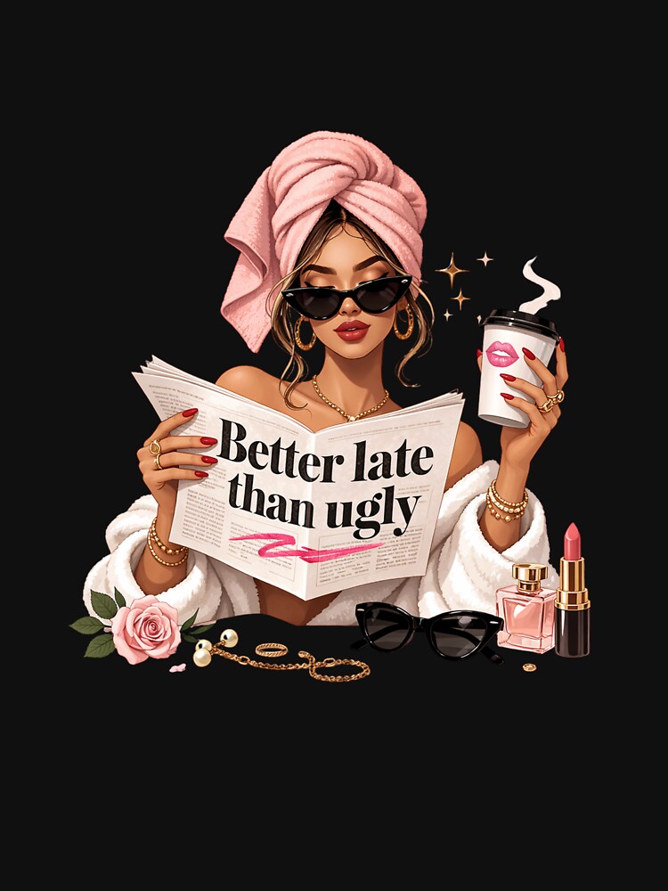 Better Late Than Ugly – Glam Baddie Morning Aesthetic Design by Aura.Creative