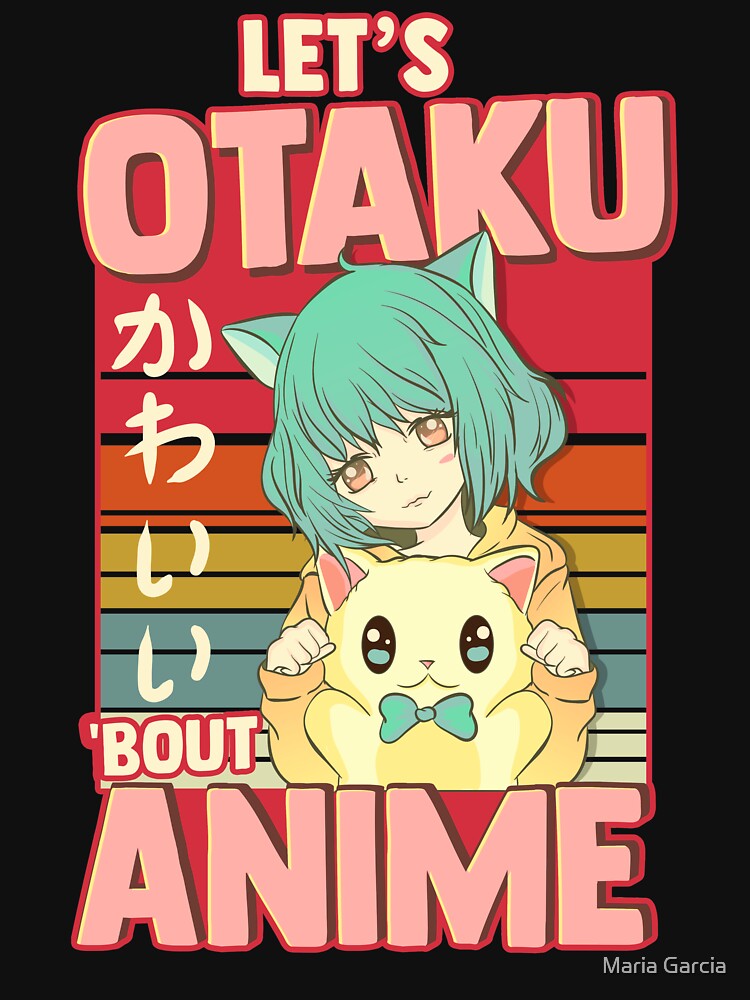 Japanese Cartoon Girl Talking About Anime Otaku Pun by Maria Garcia