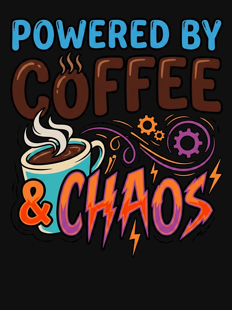 Powered by Coffee and Chaos Funny Barista by MotivaChic