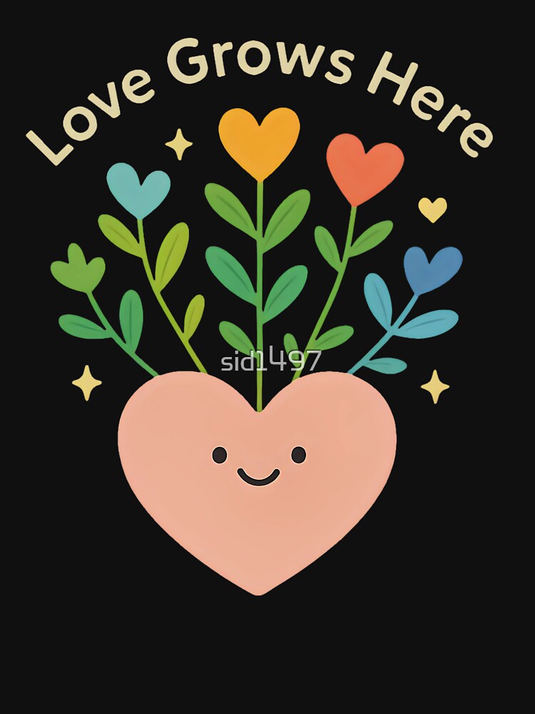 Love Grows Here - Cute Heart Garden by SidTastic