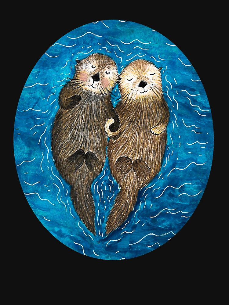 Sea Otters Holding Hands by emilienunez