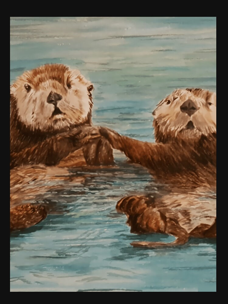 Cute otters holding hands by qrbotebioil57
