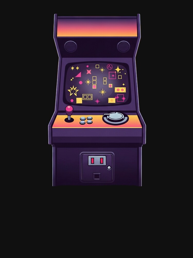 80s Neon Retro Arcade Cabinet: Classic Synthwave Gamer Art by Dzblack
