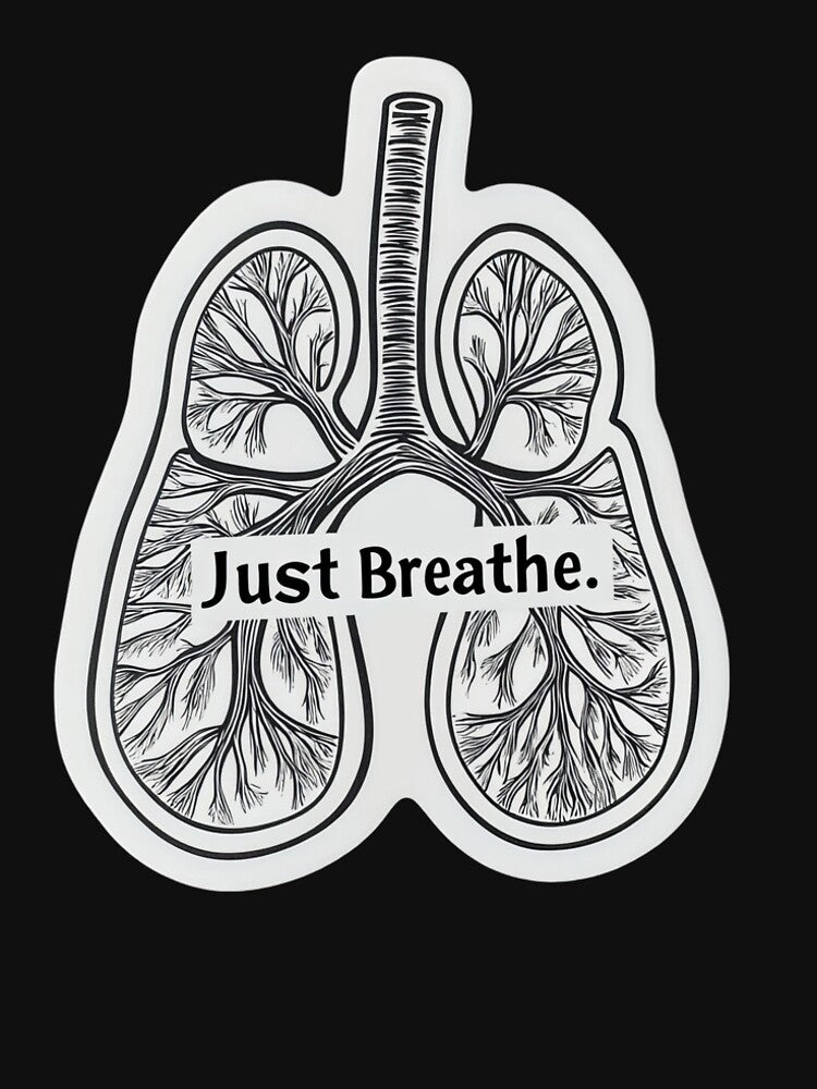 Just Breathe – Simple Lungs Design with Breath Line for Relaxation by ArtisanSamurai