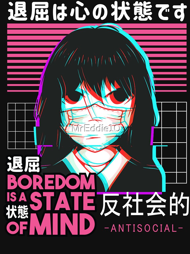 Antisocial Japanese Girl Anime Waifu Otaku Vaporwave Aesthetic by MrEddie10