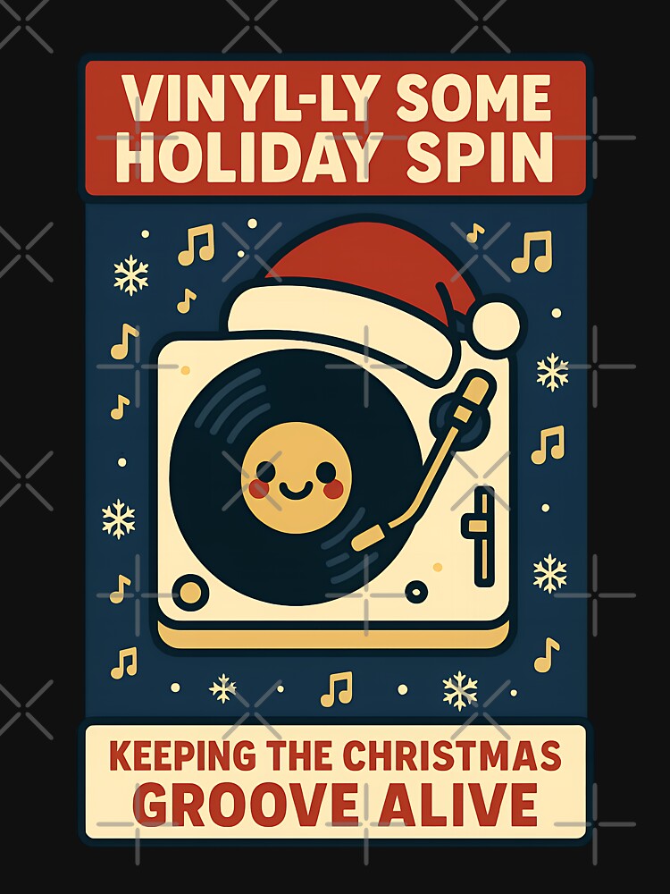 Vinyl-ly Some Holiday Spin Retro Christmas Turntable Design by TeeTimeTreasure