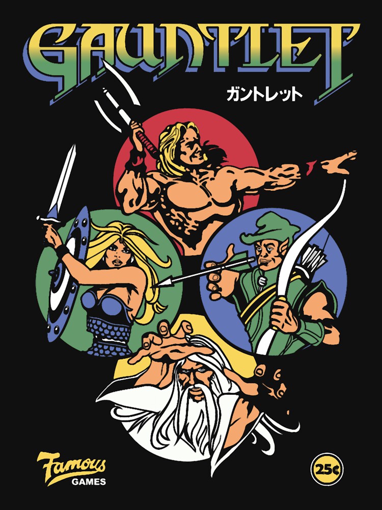 Gauntlet Retro Vintage Arcade Gaming Men Women by THERETROBLUES